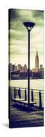 Door Posters - View of Manhattan with the Empire State Building a Jetty in Brooklyn-Philippe Hugonnard-Stretched Canvas