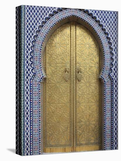 Door, Royal Palace Gates, Fez, Morocco, North Africa, Africa-Vincenzo Lombardo-Stretched Canvas