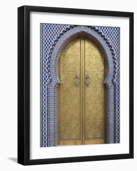 Door, Royal Palace Gates, Fez, Morocco, North Africa, Africa-Vincenzo Lombardo-Framed Photographic Print