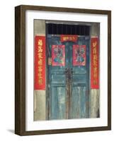 Door with Chinese Art and Characters, Xingping, Guangxi Province, China, Asia-Jochen Schlenker-Framed Photographic Print