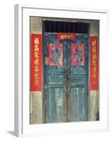 Door with Chinese Art and Characters, Xingping, Guangxi Province, China, Asia-Jochen Schlenker-Framed Photographic Print