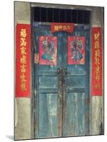 Door with Chinese Art and Characters, Xingping, Guangxi Province, China, Asia-Jochen Schlenker-Mounted Photographic Print