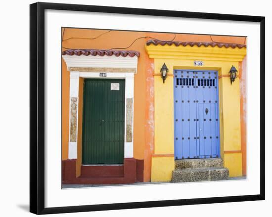 Doors in Old Walled City District, Cartagena City, Bolivar State, Colombia, South America-Richard Cummins-Framed Premium Photographic Print