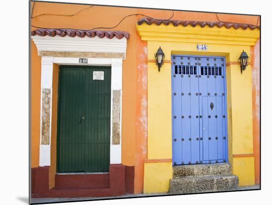 Doors in Old Walled City District, Cartagena City, Bolivar State, Colombia, South America-Richard Cummins-Mounted Photographic Print