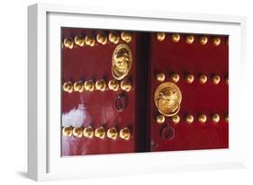 Doors to Temple of Heaven, Beijing, China-George Oze-Framed Photographic Print