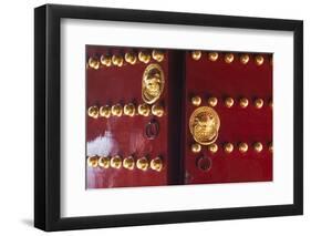 Doors to Temple of Heaven, Beijing, China-George Oze-Framed Photographic Print
