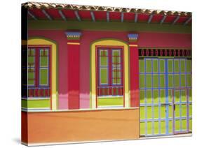 Doorway and Windows, Raquira, Royaca District, Colombia, South America-D Mace-Stretched Canvas