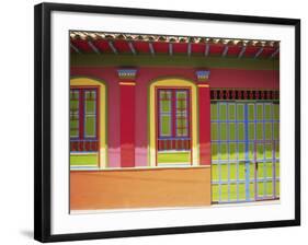 Doorway and Windows, Raquira, Royaca District, Colombia, South America-D Mace-Framed Photographic Print