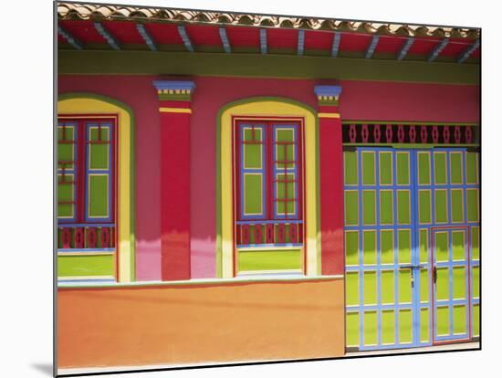 Doorway and Windows, Raquira, Royaca District, Colombia, South America-D Mace-Mounted Photographic Print