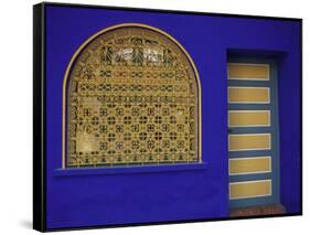 Doorway in Jardin Majorelle, Marrakech, Morocco-Darrell Gulin-Framed Stretched Canvas