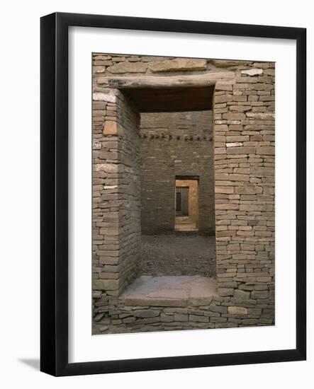 Doorway in Pueblo Bonito, Chaco Canyon National Park, New Mexico-Greg Probst-Framed Photographic Print