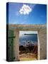 Doorway Near Ballynacourty Lighthouse, with View to Helvick Head, County Waterford, Ireland-null-Stretched Canvas