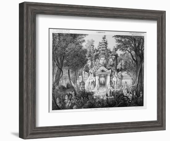 Doorway of Angkor Thom, Illustration from "Atlas Du Voyage D'Exploration En Indochine, 1866-68"-null-Framed Giclee Print