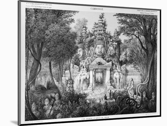 Doorway of Angkor Thom, Illustration from "Atlas Du Voyage D'Exploration En Indochine, 1866-68"-null-Mounted Giclee Print