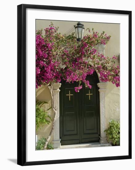 Doorway of Paleokastritsa Monastery, Corfu, Ionian Islands, Greek Islands, Greece, Europe-Hans Peter Merten-Framed Photographic Print