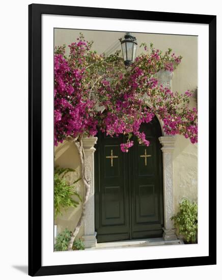 Doorway of Paleokastritsa Monastery, Corfu, Ionian Islands, Greek Islands, Greece, Europe-Hans Peter Merten-Framed Photographic Print