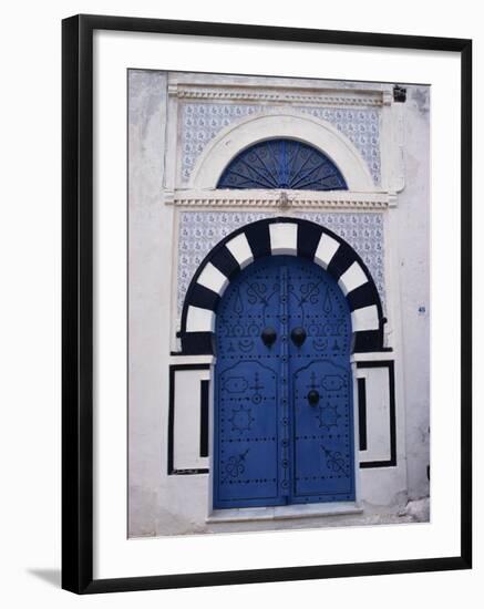 Doorway, Sidi Bou Said, Tunisia, North Africa, Africa-David Beatty-Framed Photographic Print