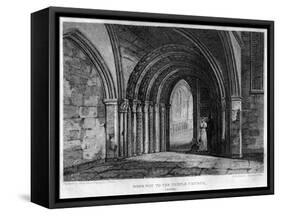 Doorway to the Temple Church, London, 1815-J Shury-Framed Stretched Canvas