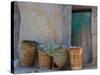 Doorway with Basket of Grapes, Village in Cappadoccia, Turkey-Darrell Gulin-Stretched Canvas