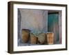 Doorway with Basket of Grapes, Village in Cappadoccia, Turkey-Darrell Gulin-Framed Photographic Print