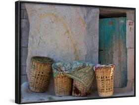 Doorway with Basket of Grapes, Village in Cappadoccia, Turkey-Darrell Gulin-Framed Photographic Print
