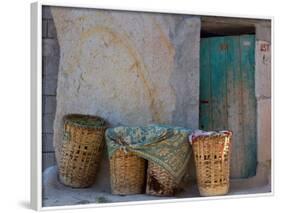 Doorway with Basket of Grapes, Village in Cappadoccia, Turkey-Darrell Gulin-Framed Photographic Print