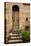 Doorway with Flowers, Pienza, Tuscany, Italy-Terry Eggers-Stretched Canvas