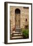 Doorway with Flowers, Pienza, Tuscany, Italy-Terry Eggers-Framed Photographic Print