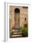 Doorway with Flowers, Pienza, Tuscany, Italy-Terry Eggers-Framed Photographic Print