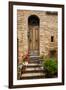 Doorway with Flowers, Pienza, Tuscany, Italy-Terry Eggers-Framed Photographic Print