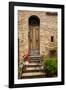 Doorway with Flowers, Pienza, Tuscany, Italy-Terry Eggers-Framed Photographic Print