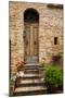 Doorway with Flowers, Pienza, Tuscany, Italy-Terry Eggers-Mounted Photographic Print