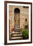 Doorway with Flowers, Pienza, Tuscany, Italy-Terry Eggers-Framed Photographic Print