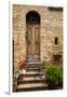 Doorway with Flowers, Pienza, Tuscany, Italy-Terry Eggers-Framed Photographic Print