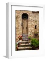 Doorway with Flowers, Pienza, Tuscany, Italy-Terry Eggers-Framed Photographic Print