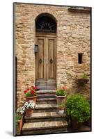 Doorway with Flowers, Pienza, Tuscany, Italy-Terry Eggers-Mounted Photographic Print