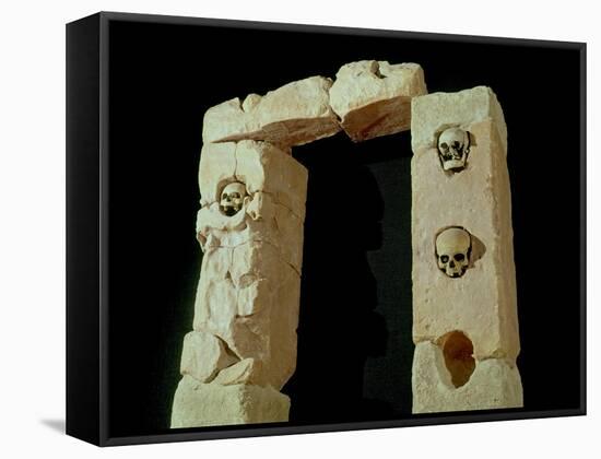 Doorway with Skulls, from the Sanctuary of Roquepertuse, Gaule, La Tene II Civilization-null-Framed Stretched Canvas