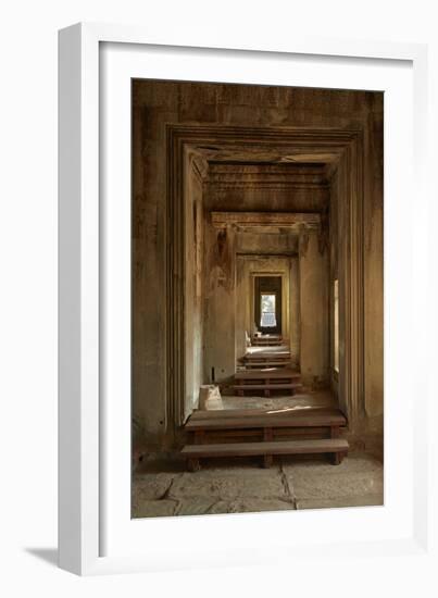 Doorways, Inner Gallery, Khmer Temple, Angkor World Heritage Site, Siem Reap, Cambodia-David Wall-Framed Photographic Print