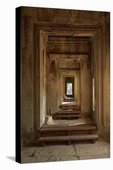 Doorways, Inner Gallery, Khmer Temple, Angkor World Heritage Site, Siem Reap, Cambodia-David Wall-Stretched Canvas