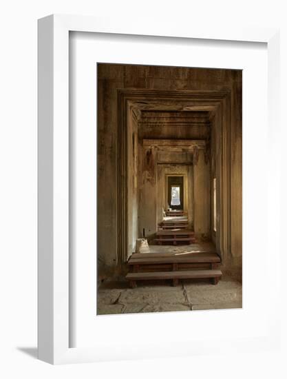 Doorways, Inner Gallery, Khmer Temple, Angkor World Heritage Site, Siem Reap, Cambodia-David Wall-Framed Photographic Print