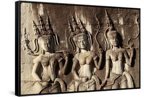 Doorways, Inner Gallery, Khmer Temple, Angkor World Heritage Site, Siem Reap, Cambodia-David Wall-Framed Stretched Canvas