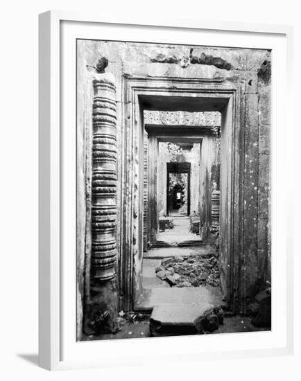 Doorways Preah Khan, Cambodia-Walter Bibikow-Framed Premium Photographic Print