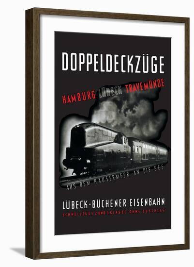 Doppeldeckzuge: Hamburg, Lubek, Travemunde-null-Framed Art Print