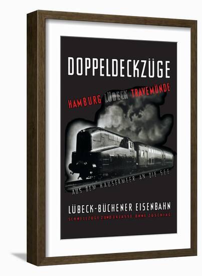 Doppeldeckzuge: Hamburg, Lubek, Travemunde-null-Framed Art Print