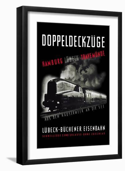 Doppeldeckzuge: Hamburg, Lubek, Travemunde-null-Framed Art Print