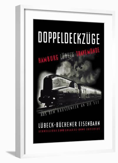 Doppeldeckzuge: Hamburg, Lubek, Travemunde-null-Framed Art Print