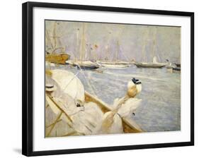 Dora Hugo and the Wife of the Artist; Dora Hugo Et La Femme De L'Artiste-Paul Cesar Helleu-Framed Giclee Print