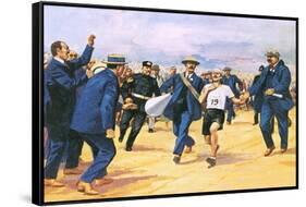 Dorando Pietri, a Gallant Marathon Runner from the 1908 London Olympics-Alberto Salinas-Framed Stretched Canvas