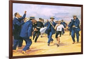Dorando Pietri, a Gallant Marathon Runner from the 1908 London Olympics-Alberto Salinas-Framed Giclee Print