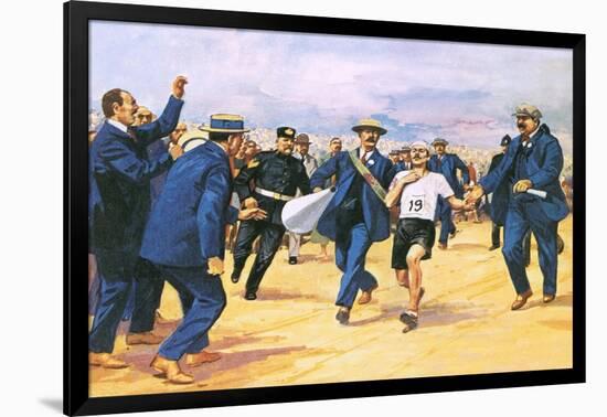 Dorando Pietri, a Gallant Marathon Runner from the 1908 London Olympics-Alberto Salinas-Framed Giclee Print